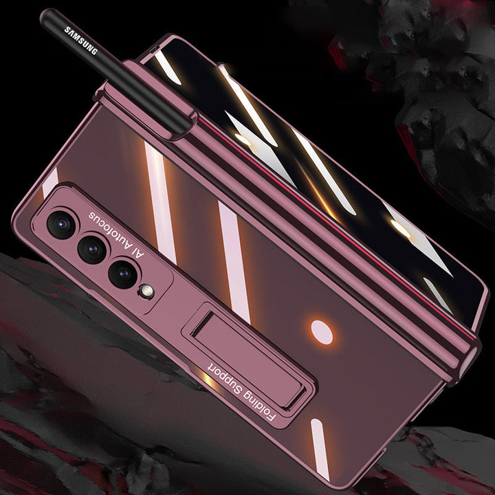 "Magnetiskt mobilfodral för Samsung Galaxy Z Fold 4, 360° skydd, olika färger, elegant design, med pennhållare."