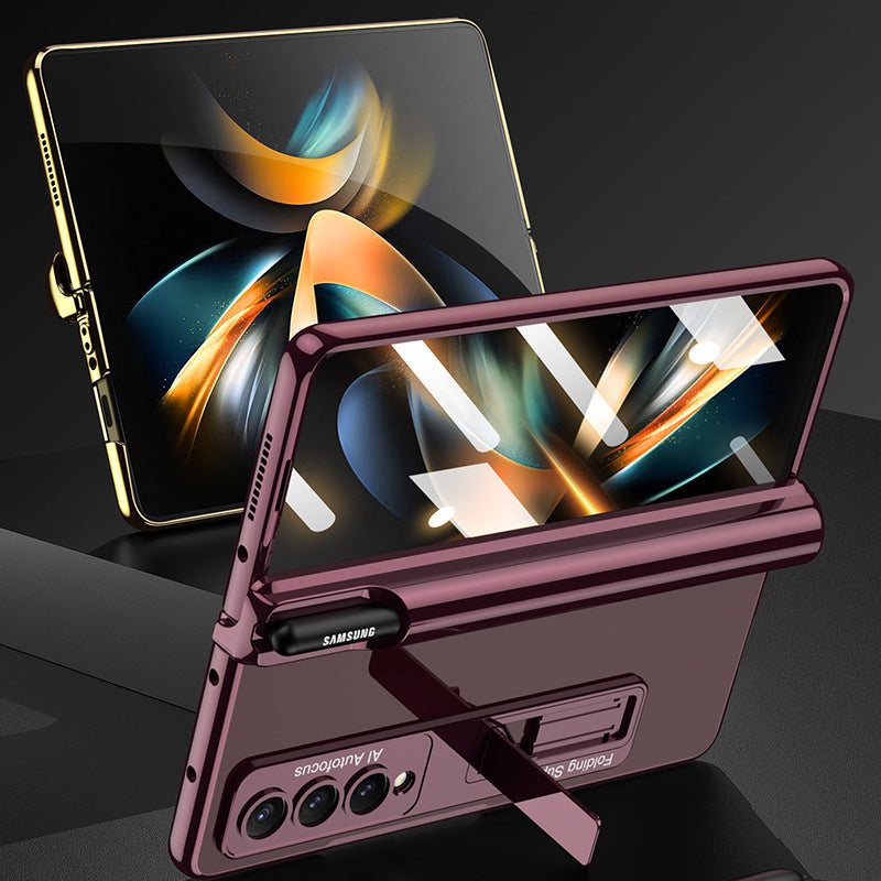 "Magnetiskt mobilfodral för Samsung Galaxy Z Fold 4, 360° skydd, olika färger, elegant design, med pennhållare."