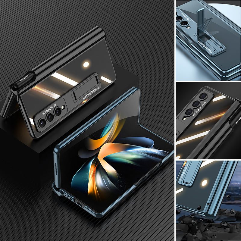 "Magnetiskt mobilfodral för Samsung Galaxy Z Fold 4, 360° skydd, olika färger, elegant design, med pennhållare."