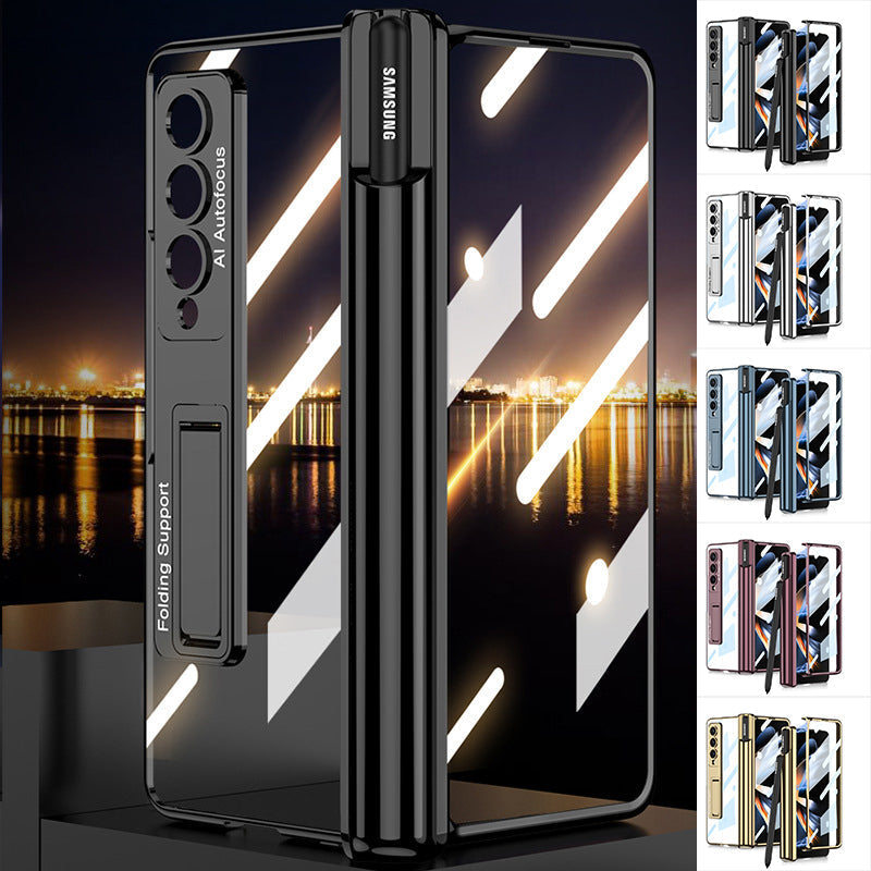 "Magnetiskt mobilfodral för Samsung Galaxy Z Fold 4, 360° skydd, olika färger, elegant design, med pennhållare."