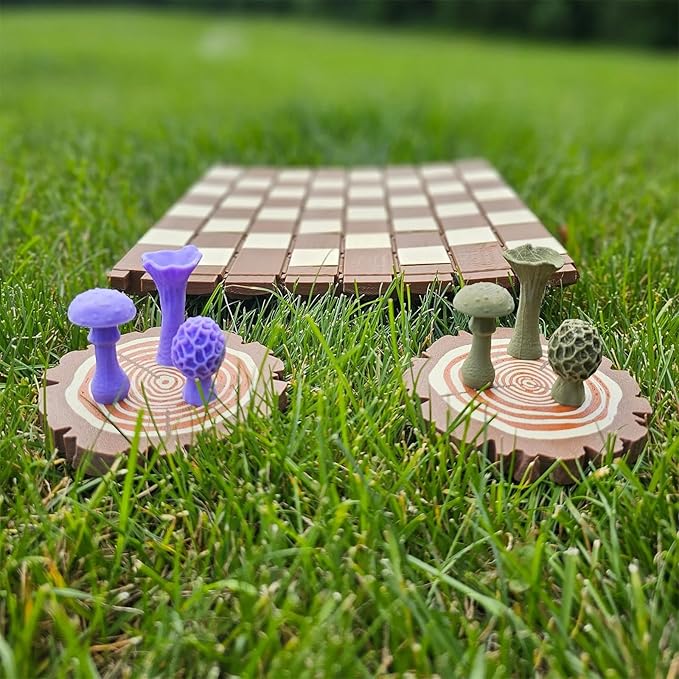 Magnetiskt svampschack med kreativ design, svampfigurer i PLA. Idealistiskt pedagogiskt spel.