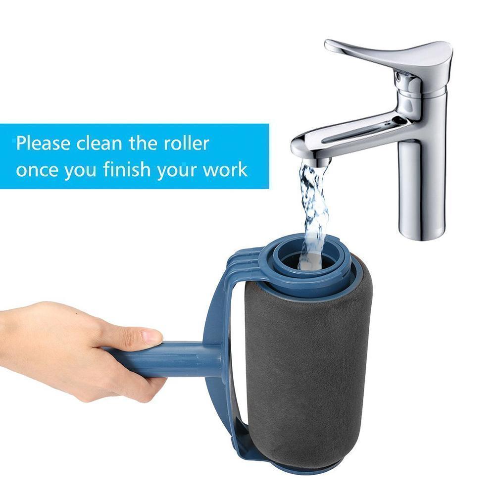 "Mångsidig målarroller med ergonomiskt handtag, microfiber, effektiv och hållbar, perfekt för jämn målning av väggar och tak.