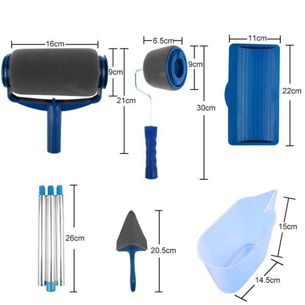 "Mångsidig målarroller med ergonomiskt handtag, microfiber, effektiv och hållbar, perfekt för jämn målning av väggar och tak.