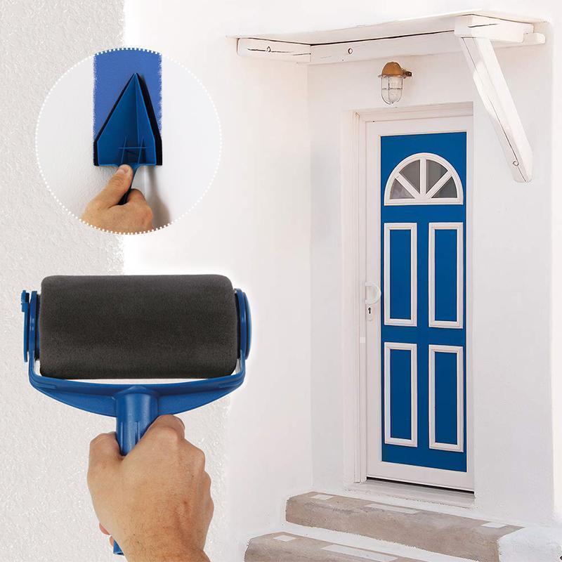 "Mångsidig målarroller med ergonomiskt handtag, microfiber, effektiv och hållbar, perfekt för jämn målning av väggar och tak.