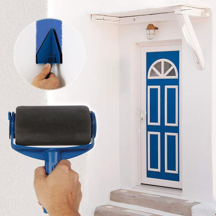 "Mångsidig målarroller med ergonomiskt handtag, microfiber, effektiv och hållbar, perfekt för jämn målning av väggar och tak.