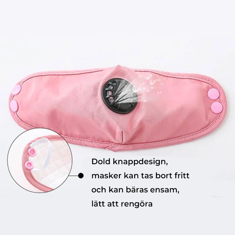 "Mångsidig vindtät mössa i olika färger med integrerad skyddsfunktion, perfekt för kalla utomhusaktiviteter."
