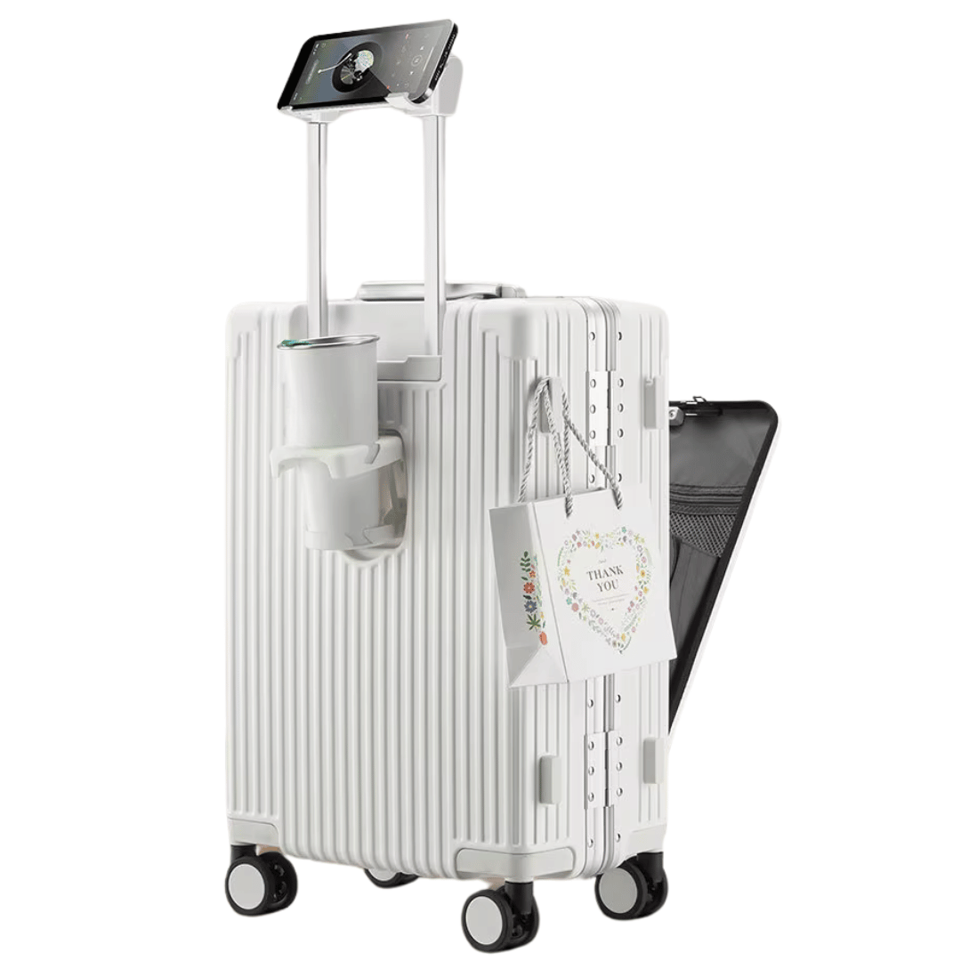 Manhattan Pro smart handbagage med hårt skal. Perfekt kabinväska för affärsresan med laptopfack & USB-portar.