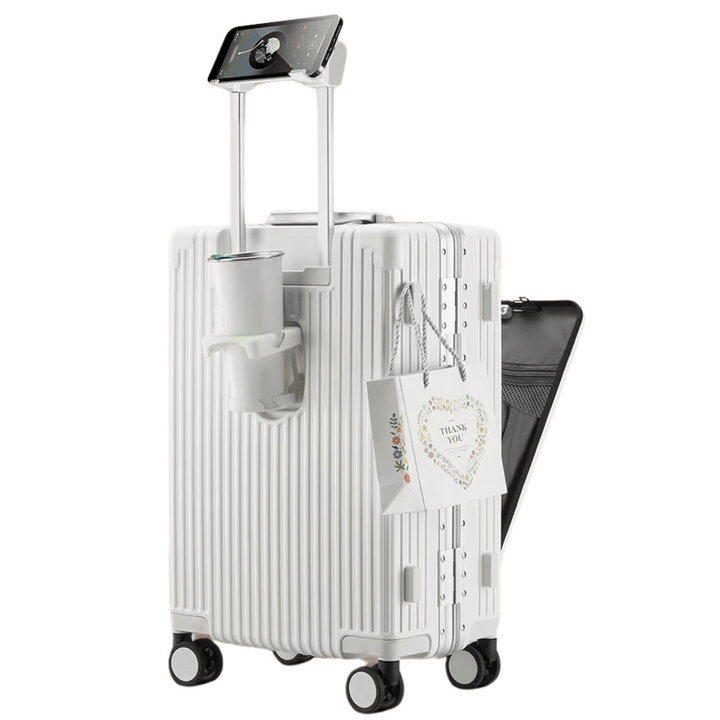 Manhattan Pro smart handbagage med hårt skal. Perfekt kabinväska för affärsresan med laptopfack & USB-portar.