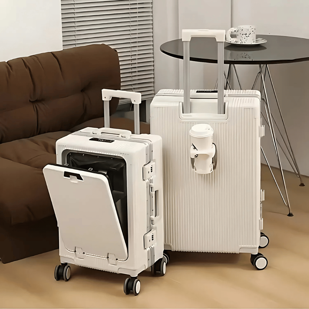 Effektivt mobilkontor: Manhattan Pro smart kabinväska med laptopfack, USB-laddning, ideal för affärsresa.