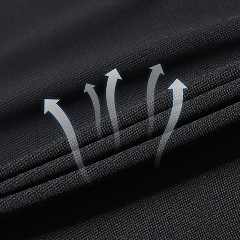 "Mäns sommar sportshorts med elastisk midja, avslappnad passform, svart färg, framifrån, lämplig för träning och vardag."