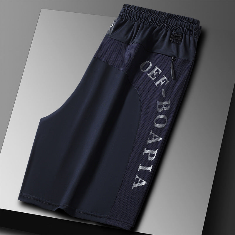 "Mäns sommar sportshorts med elastisk midja, avslappnad passform, svart färg, framifrån, lämplig för träning och vardag."