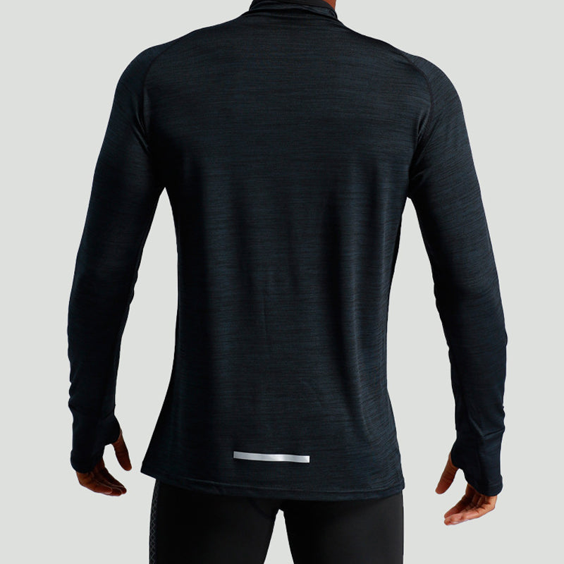 "Marinblå snabbtorkande herrsport-t-shirt med sömlös design och högkvalitativt material, perfekt för träning."