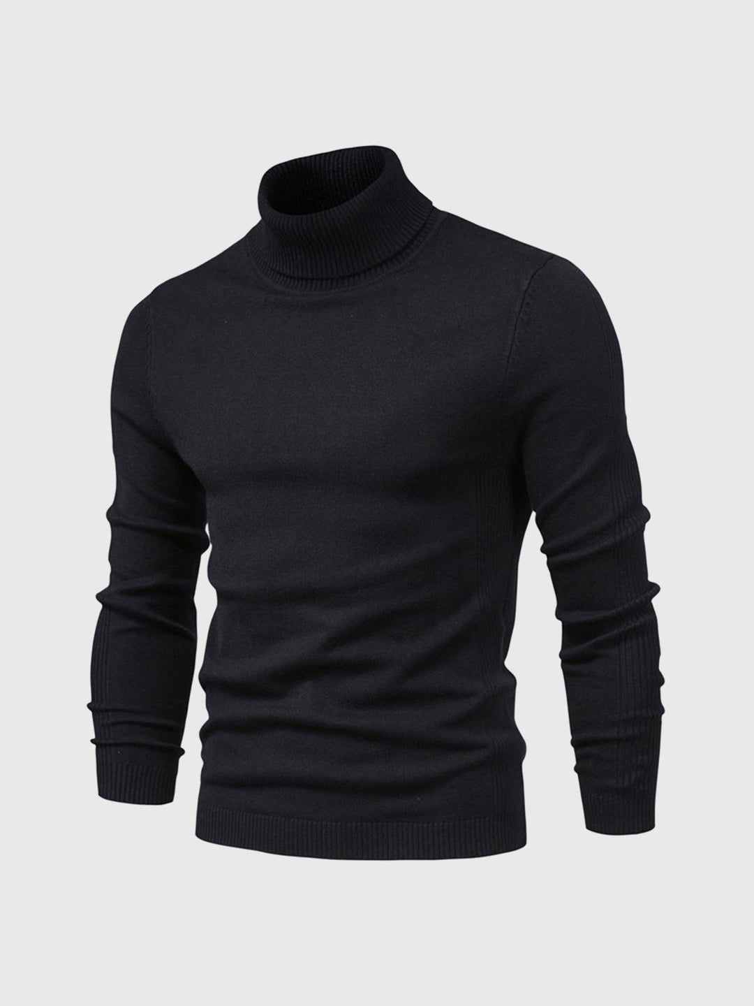 Svart smal herr polotröja. Mason design för en modern och bekväm passform, långärmad.