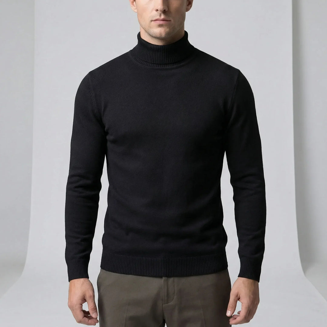 Frontvy av en bekväm Mason herrtröja med polokrage. Elegant och mångsidig.