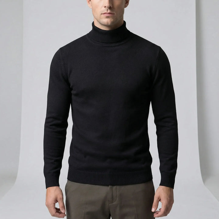 Frontvy av en bekväm Mason herrtröja med polokrage. Elegant och mångsidig.