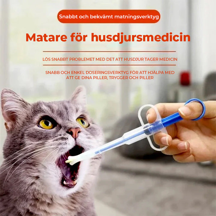 "Matare för husdjursmedicin i silikon, flerfärgsval, smart design, idealisk för exakt medicinering av smådjur."