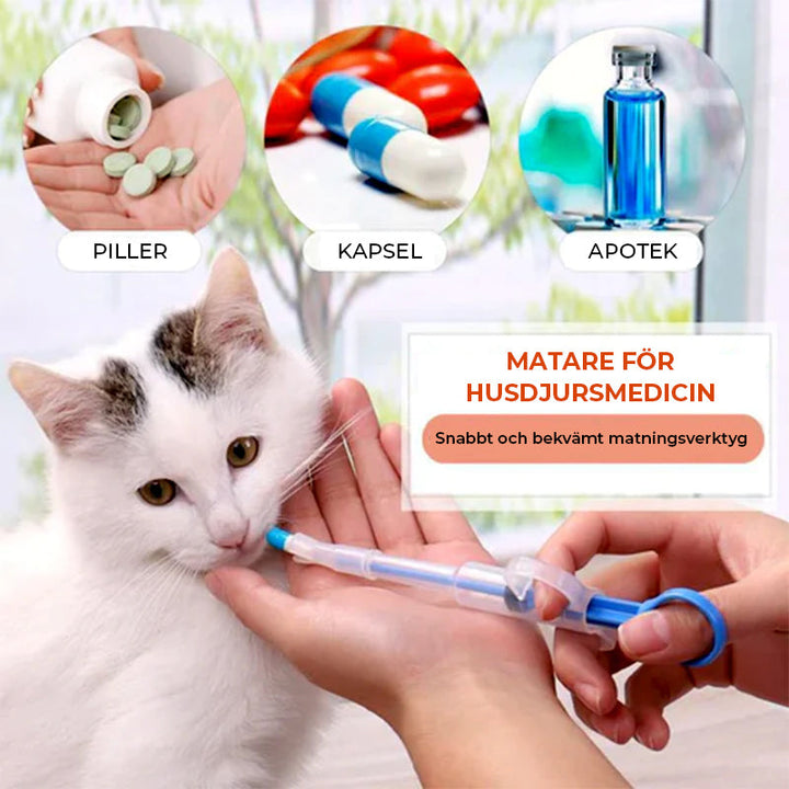 "Matare för husdjursmedicin i silikon, flerfärgsval, smart design, idealisk för exakt medicinering av smådjur."