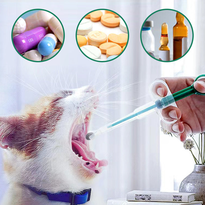 "Matare för husdjursmedicin i silikon, flerfärgsval, smart design, idealisk för exakt medicinering av smådjur."