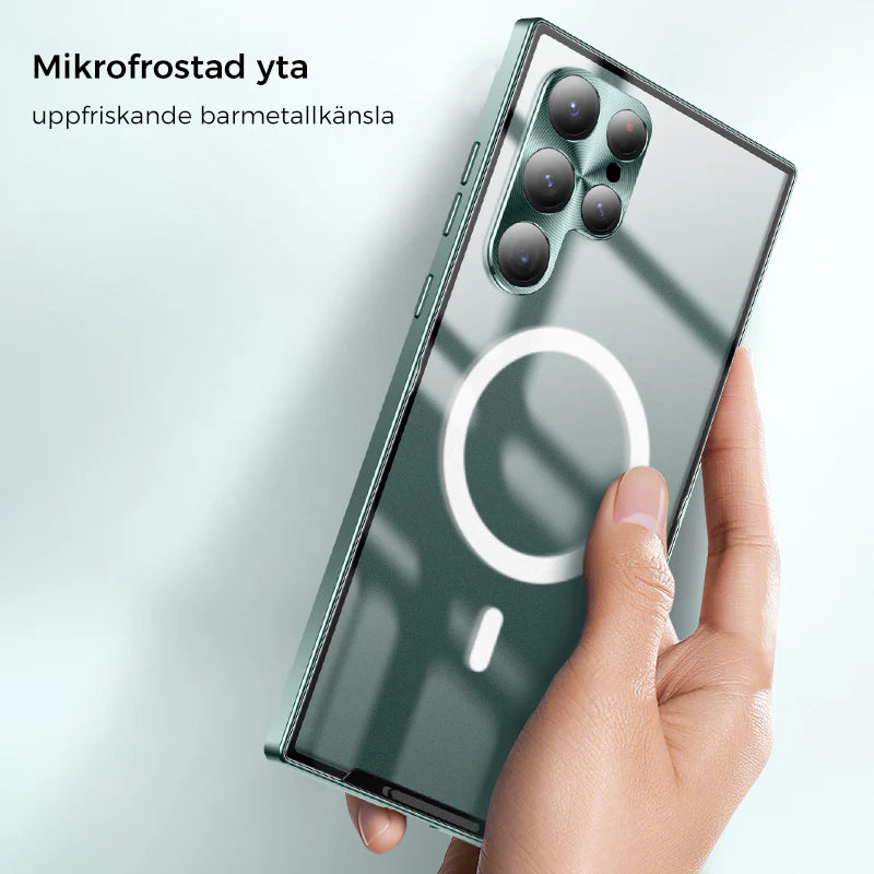 "Metalliskt magnetisk Magsafe-fodral för Samsung Galaxy, elegant och hållbart skydd, kompatibelt med S21 och S22-serien."