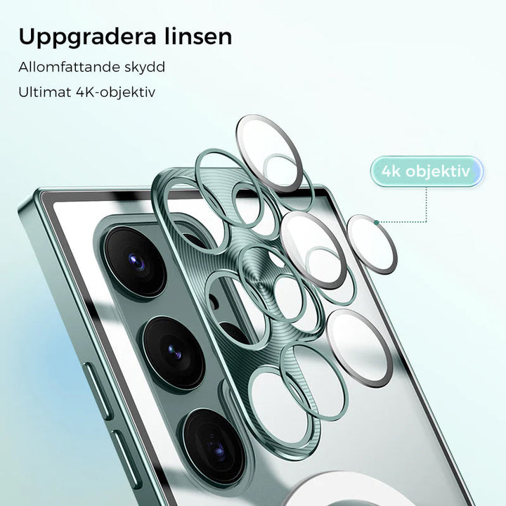 "Metalliskt magnetisk Magsafe-fodral för Samsung Galaxy, elegant och hållbart skydd, kompatibelt med S21 och S22-serien."