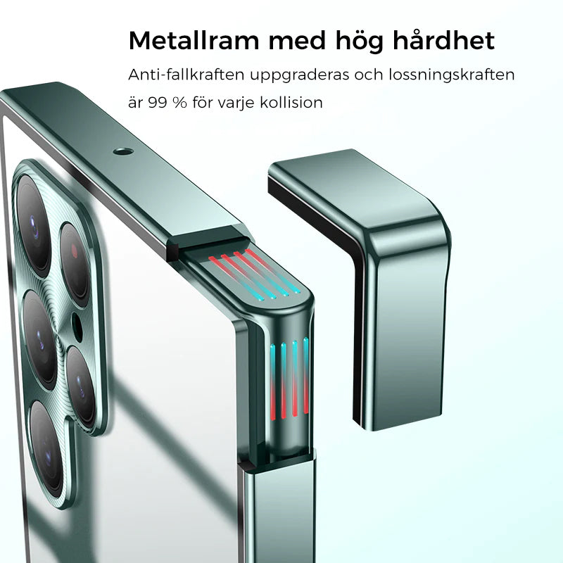 "Metalliskt magnetisk Magsafe-fodral för Samsung Galaxy, elegant och hållbart skydd, kompatibelt med S21 och S22-serien."