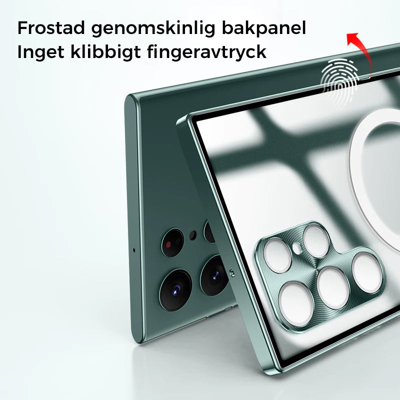 "Metalliskt magnetisk Magsafe-fodral för Samsung Galaxy, elegant och hållbart skydd, kompatibelt med S21 och S22-serien."