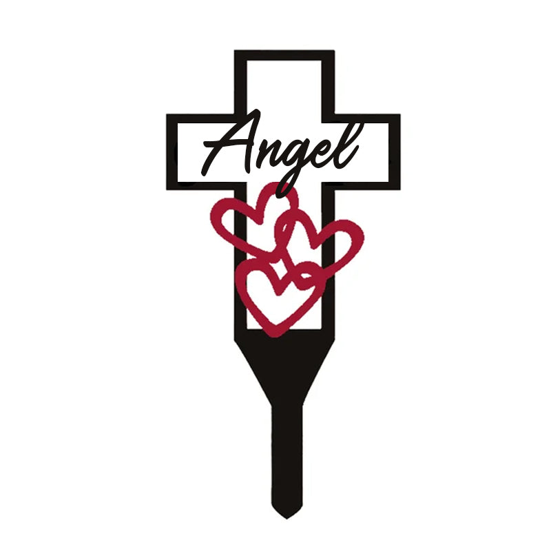 "Metallminne Korsstav för Föräldrar med rosor, robust ståldesign för att hedra minnen på kyrkogårdar och minnesplatser."