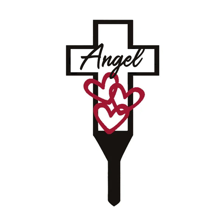 "Metallminne Korsstav för Föräldrar med rosor, robust ståldesign för att hedra minnen på kyrkogårdar och minnesplatser."