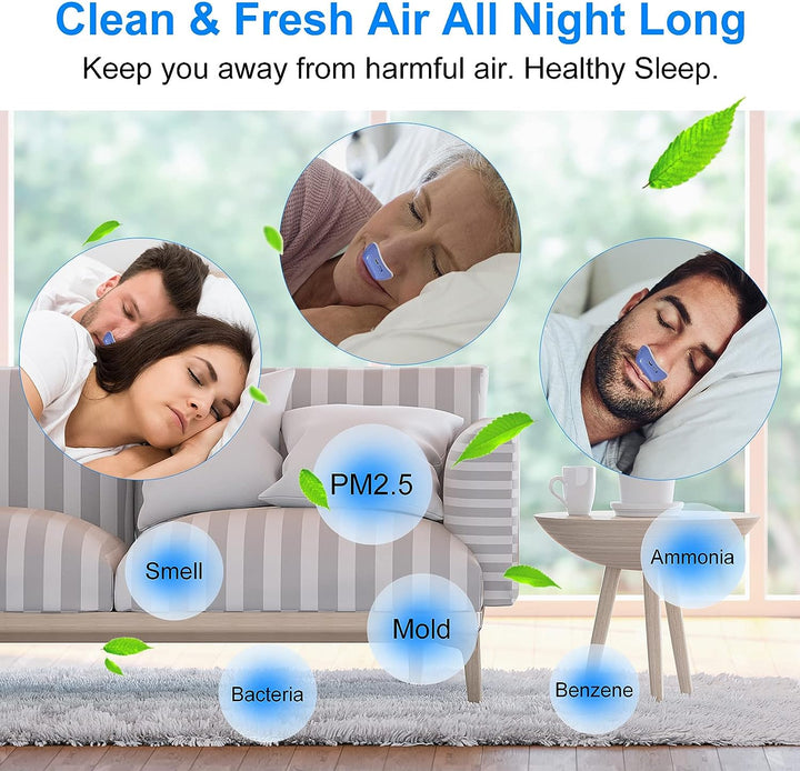 Bärbar CPAP-alternativ med näsplugg design, tyst sömnlösning för anti-snark.