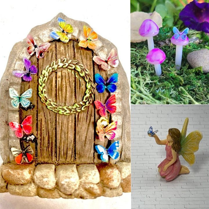 "Mikro Miniatyr Fjärilar Dekoration Akryl i olika färger och mönster, små och detaljerade, perfekt för hantverksprojekt."