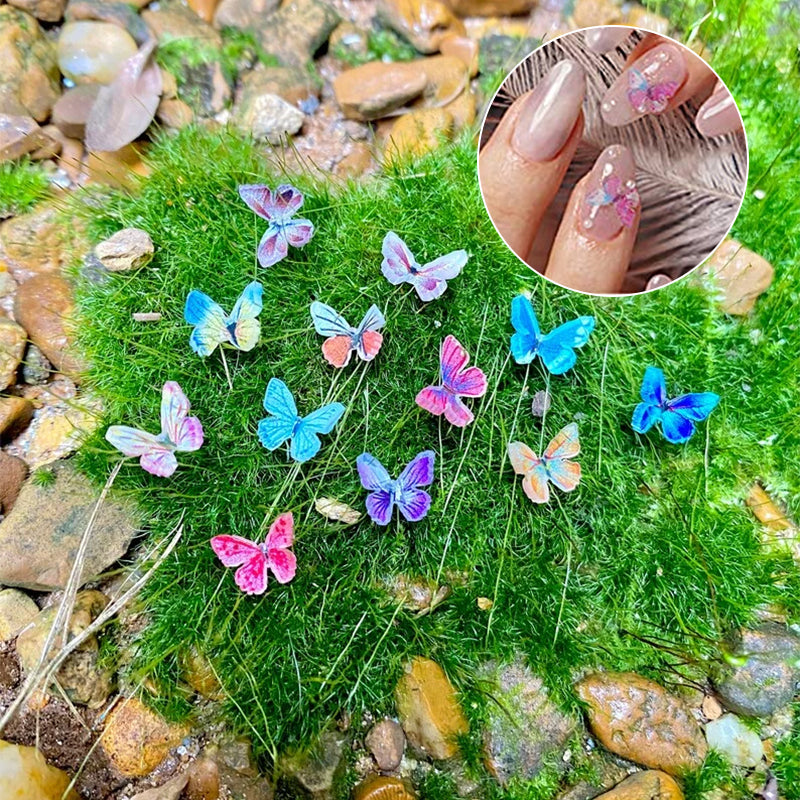 "Mikro Miniatyr Fjärilar Dekoration Akryl i olika färger och mönster, små och detaljerade, perfekt för hantverksprojekt."