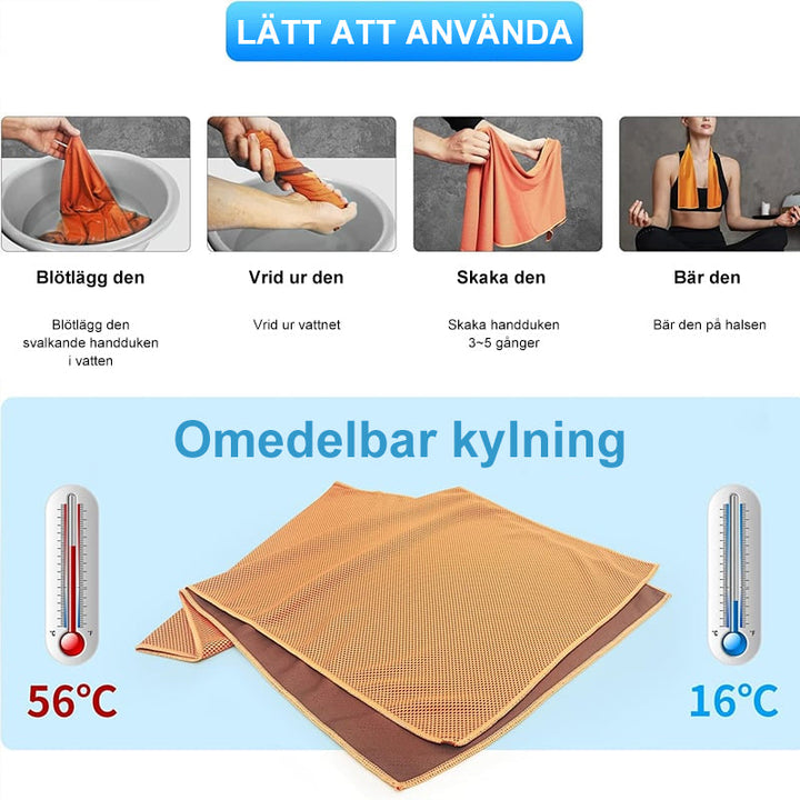 "Mikrofiberhandduk för sport, ljusblå med effektiv kylfunktion, idealisk för utomhusaktiviteter och träning."
