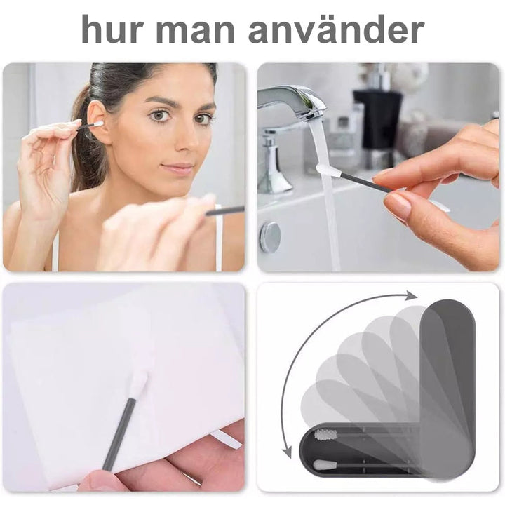 Miljövänlig återanvändbar silikonpinne, fler färger, skonsam rengöring för öron, hållbar silikon, perfekt för miljömedvetna.