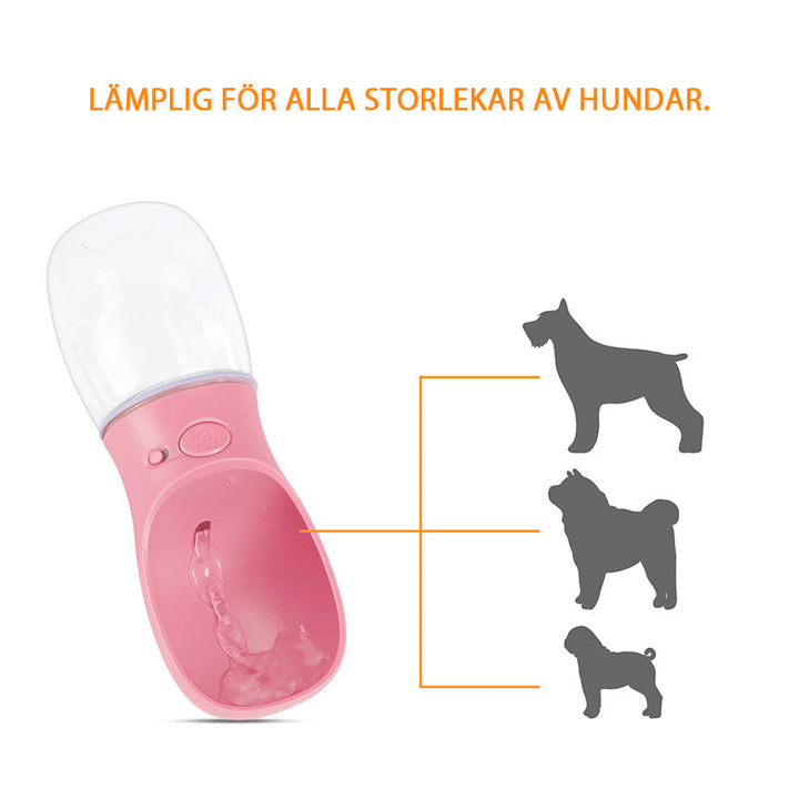 "Miljövänlig hund vattenflaska, läckagesäker, 350/550ml, vit, blå, rosa, förbättrad design för enkel användning utomhus"