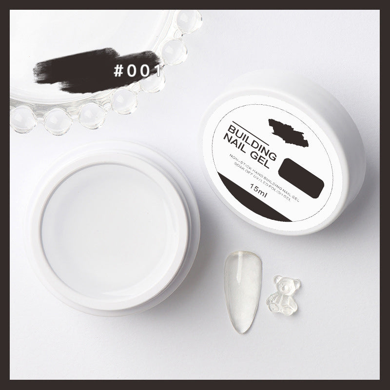 "Miljövänlig nagelförlängningsgel med fast konsistens och super vidhäftning, perfekt för eleganta nagelstilar."