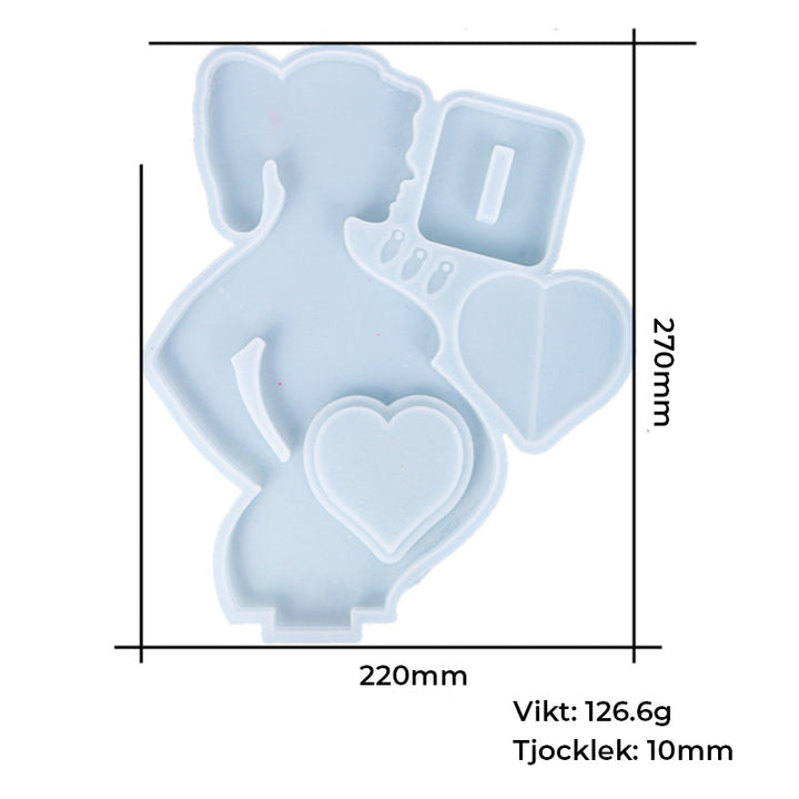 "Miljövänlig silikonform för personliga fotoramar, flexibel och non-stick design, perfekt för kreativa hantverk."