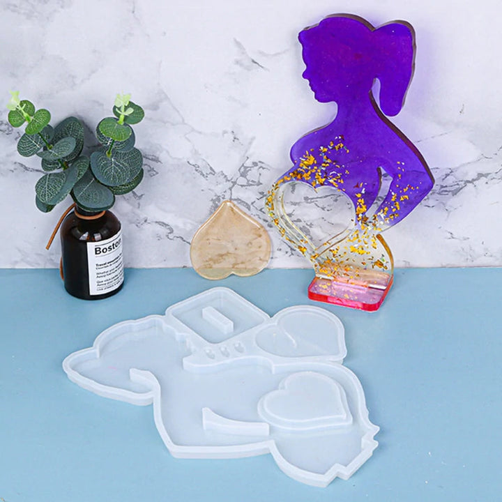 "Miljövänlig silikonform för personliga fotoramar, flexibel och non-stick design, perfekt för kreativa hantverk."