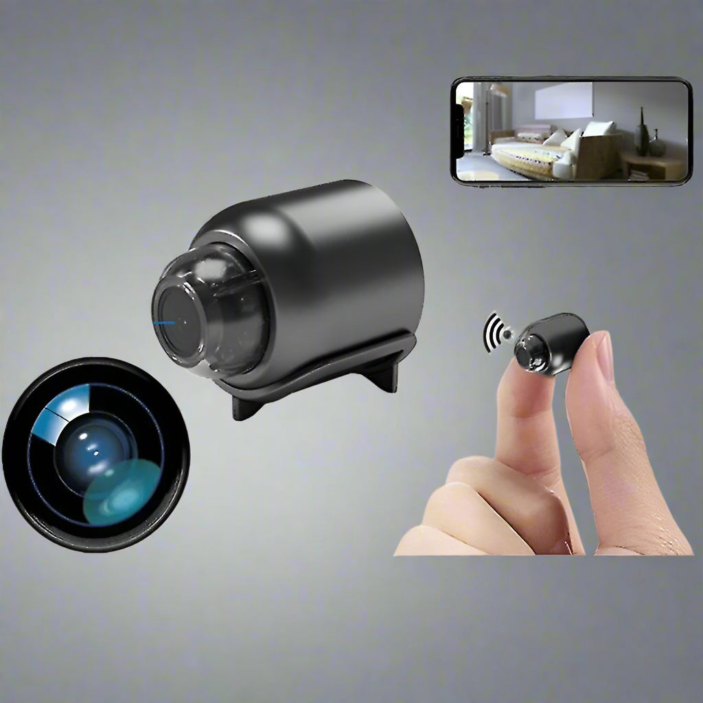 Mini 5G trådlös övervakningskamera 1080P HD för hemmet. Mörkerseende och rörelsedetektering.
