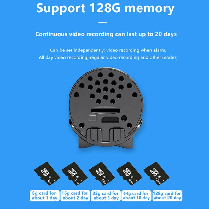 Enkel att installera 5G trådlös minikamera 1080P HD. Idealisk säkerhetskamera för alla rum.