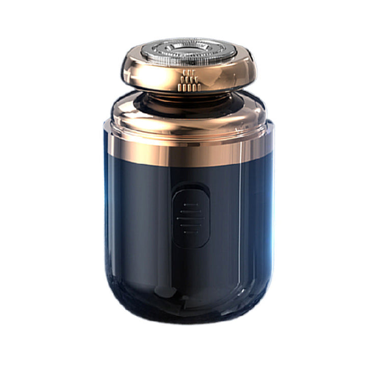 "Mini bärbar rakapparat med elegant design, kompakt storlek, dubbla ringblad och batteridriven funktion för både män & kvinno