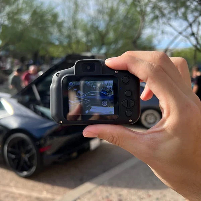 Mini HD digitalkamera för barn i ljusa färger med roliga fotoeffekter, perfekt för kreativa och lekfulla ögonblick.