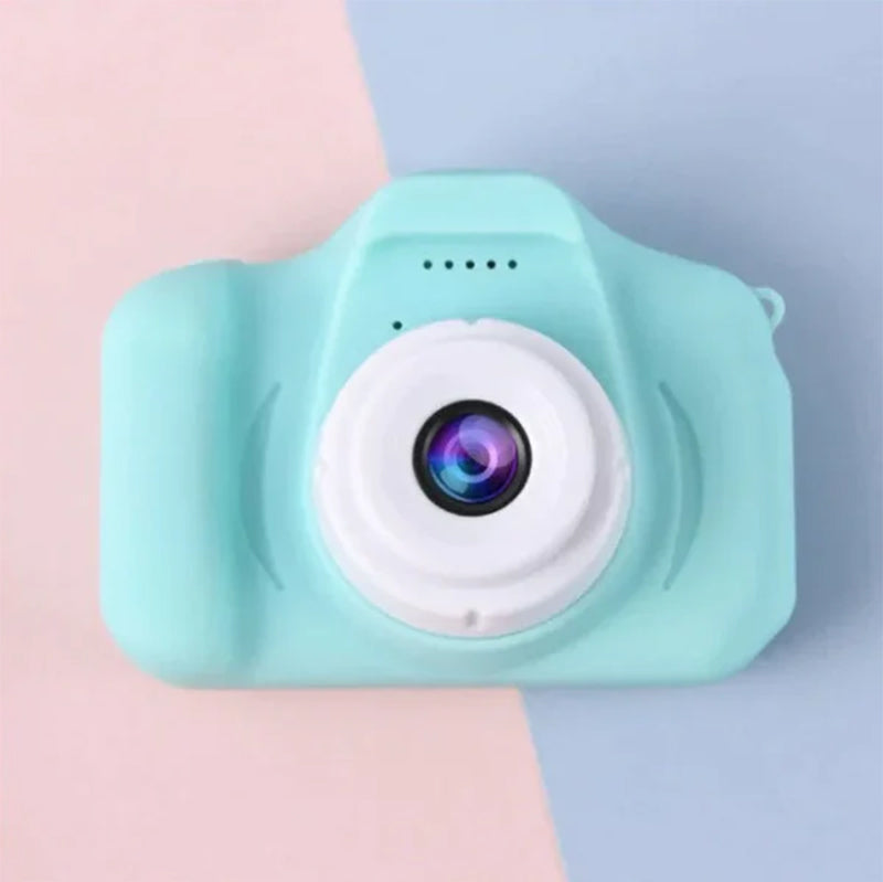 Mini HD digitalkamera för barn i ljusa färger med roliga fotoeffekter, perfekt för kreativa och lekfulla ögonblick.