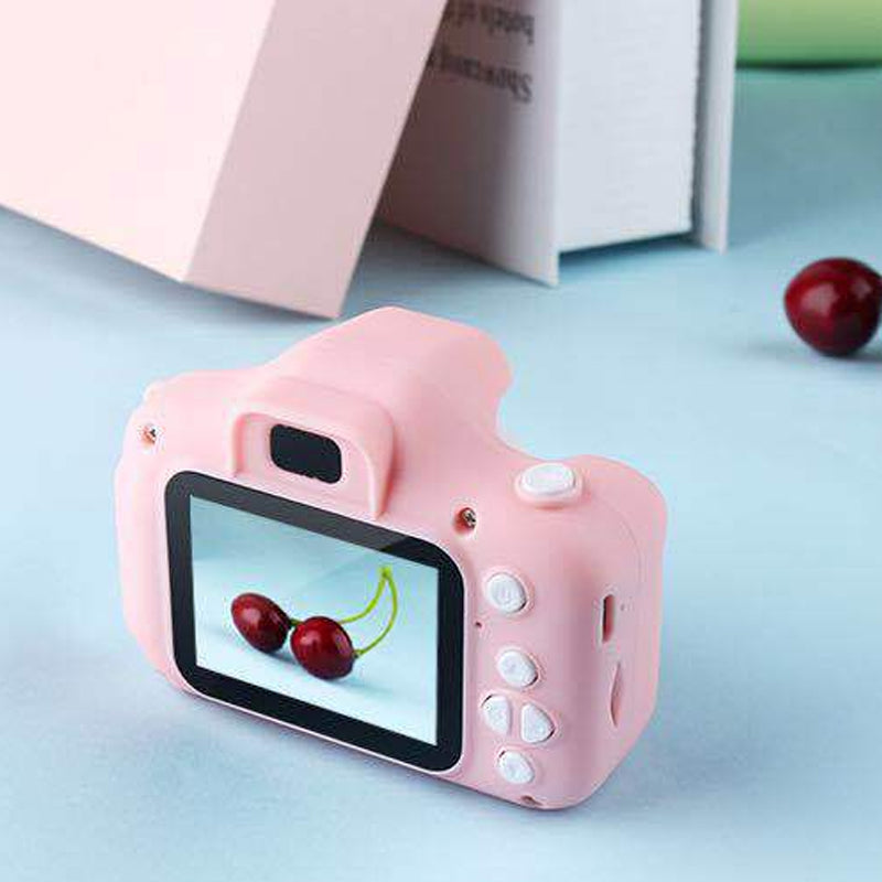 Mini HD digitalkamera för barn i ljusa färger med roliga fotoeffekter, perfekt för kreativa och lekfulla ögonblick.