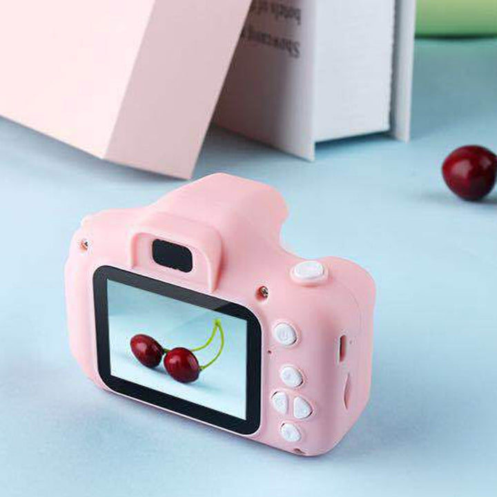 Mini HD digitalkamera för barn i ljusa färger med roliga fotoeffekter, perfekt för kreativa och lekfulla ögonblick.