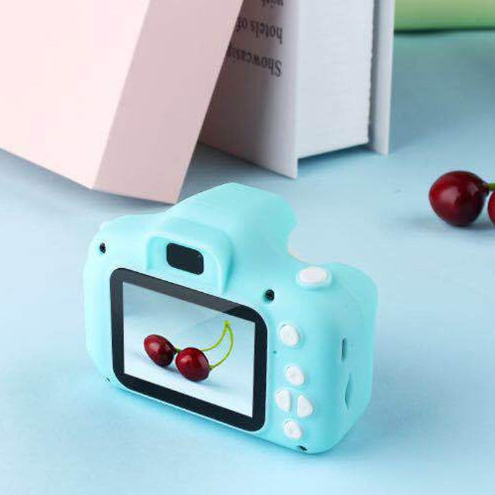 Mini HD digitalkamera för barn i ljusa färger med roliga fotoeffekter, perfekt för kreativa och lekfulla ögonblick.