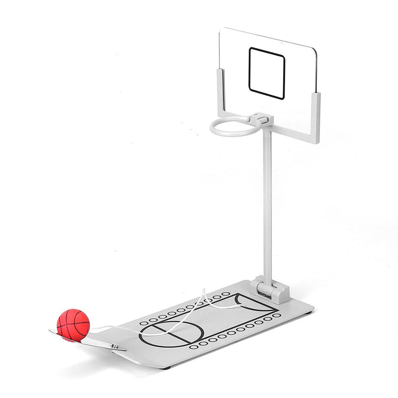 "Mini skrivbord basketspel i svart/silver, kompakt, fällbar, perfekt för kontor/hemma, avkopplande och stresslindrande aktivi
