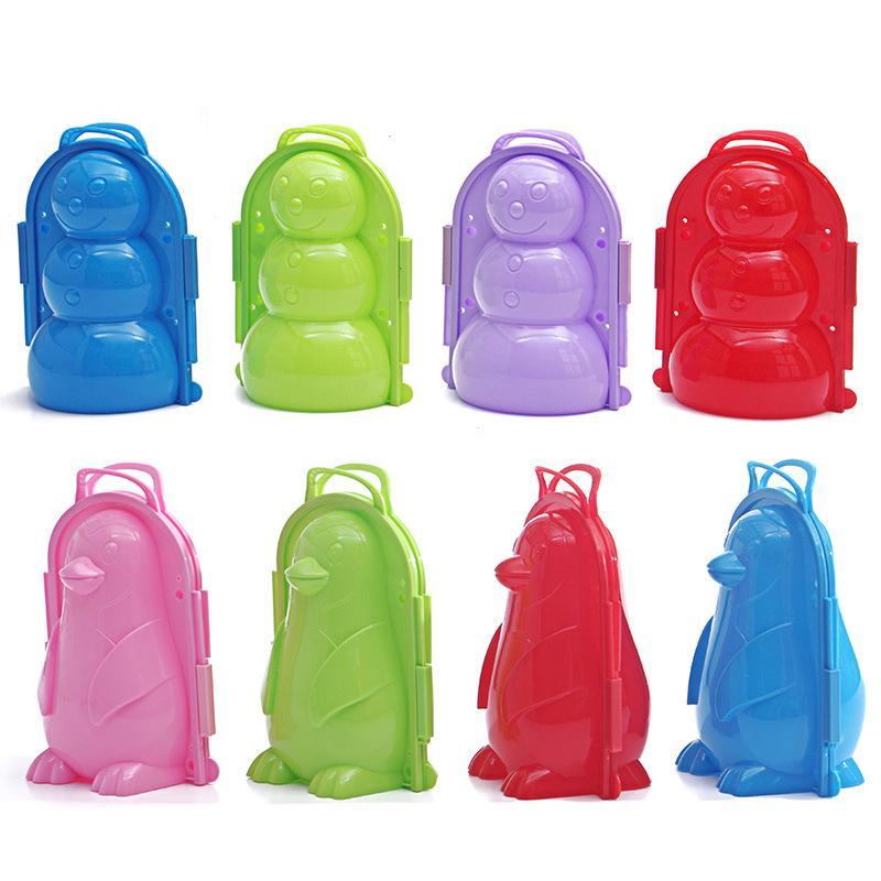 "Mini snögubbeform i färger röd, blå, grön och rosa, perfekt för att skapa små snögubbar för lek utomhus."