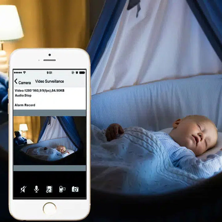 "Mini WiFi spionkamera med HD, nattseende, kompakt svart design, smälter in diskret, för hem- och husdjursövervakning."