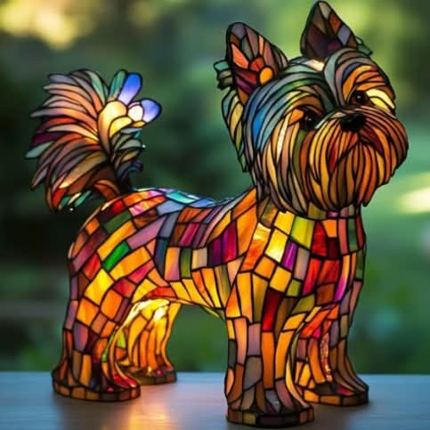 Minimalistisk bordslampa LED. Hundmotiv i elegant utförande. Varmvitt ljus för mysig stämning.