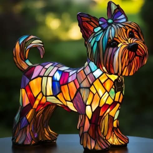 LED-lampa med hundmotiv, USB-anslutning. Enkel och modern inredningsdetalj för djurälskare.
